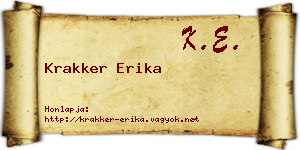 Krakker Erika névjegykártya
